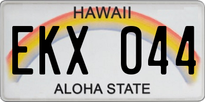 HI license plate EKX044