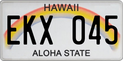 HI license plate EKX045