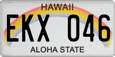 HI license plate EKX046