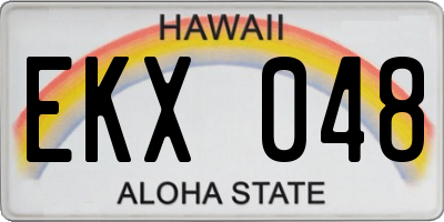 HI license plate EKX048