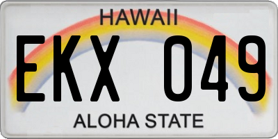 HI license plate EKX049