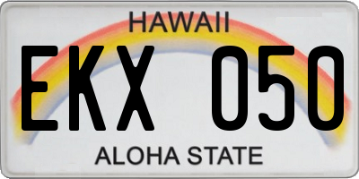 HI license plate EKX050