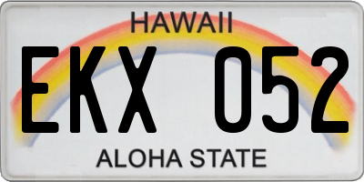 HI license plate EKX052
