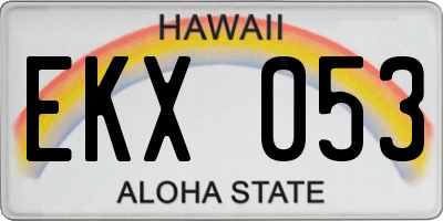 HI license plate EKX053