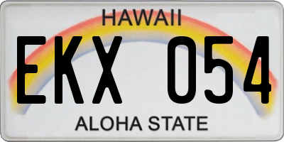 HI license plate EKX054