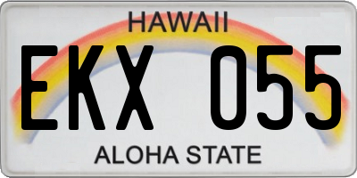 HI license plate EKX055