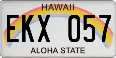 HI license plate EKX057