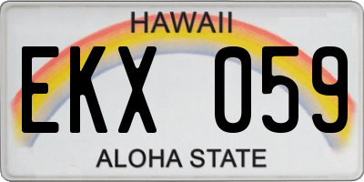 HI license plate EKX059