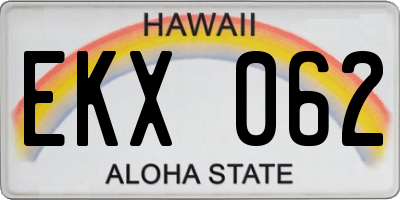 HI license plate EKX062