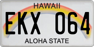 HI license plate EKX064
