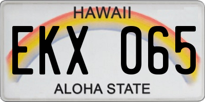 HI license plate EKX065