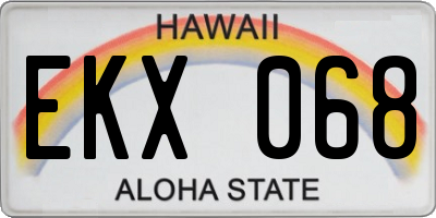 HI license plate EKX068