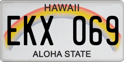 HI license plate EKX069