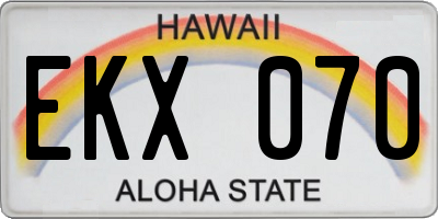 HI license plate EKX070