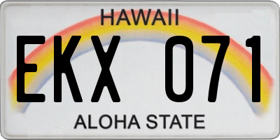 HI license plate EKX071