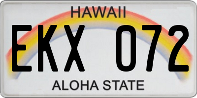 HI license plate EKX072