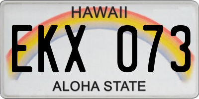 HI license plate EKX073