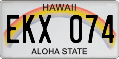 HI license plate EKX074