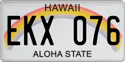 HI license plate EKX076