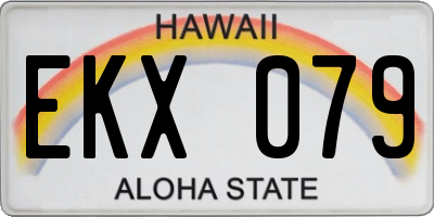 HI license plate EKX079