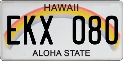 HI license plate EKX080