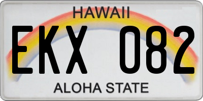 HI license plate EKX082