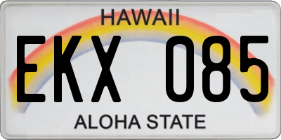HI license plate EKX085
