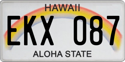 HI license plate EKX087