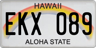 HI license plate EKX089