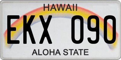 HI license plate EKX090