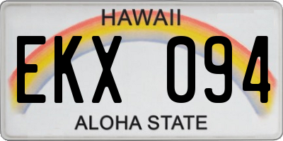 HI license plate EKX094