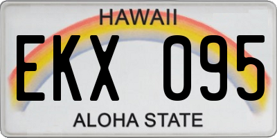 HI license plate EKX095