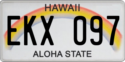 HI license plate EKX097