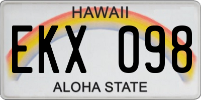 HI license plate EKX098