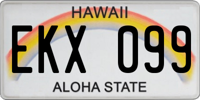 HI license plate EKX099