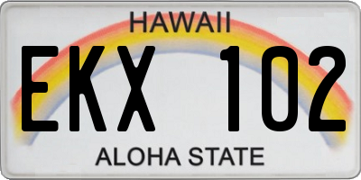 HI license plate EKX102