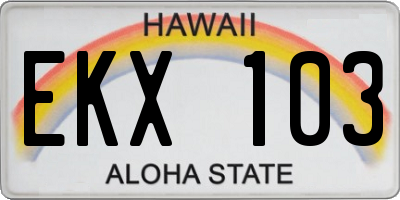 HI license plate EKX103