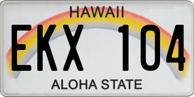 HI license plate EKX104