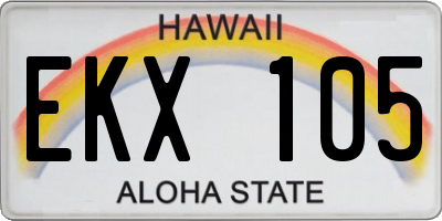 HI license plate EKX105