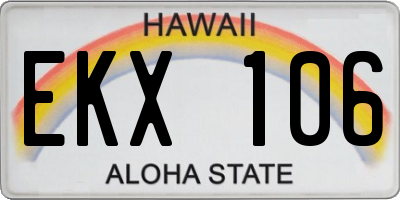 HI license plate EKX106