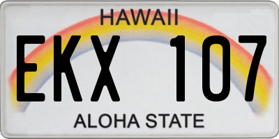 HI license plate EKX107