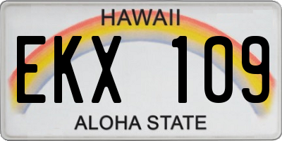 HI license plate EKX109