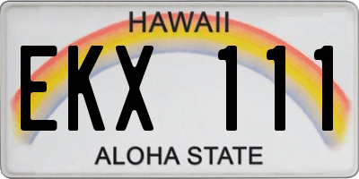 HI license plate EKX111
