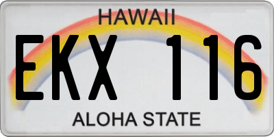 HI license plate EKX116
