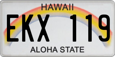 HI license plate EKX119