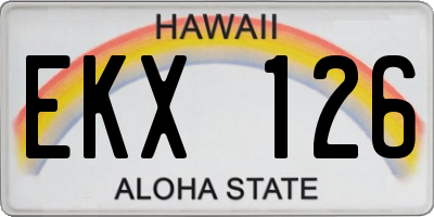 HI license plate EKX126