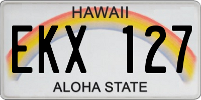 HI license plate EKX127