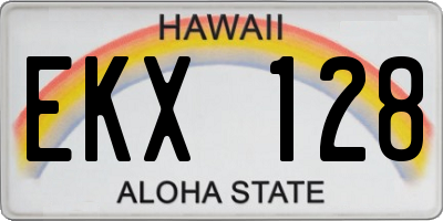 HI license plate EKX128