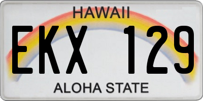 HI license plate EKX129