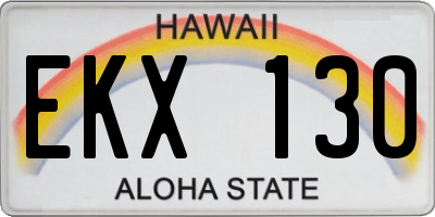 HI license plate EKX130